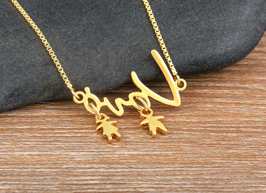 AIBEF  Girl And Boy Rhinestone Pendant Women Copper Zircon Gold Plated Necklace Jewelry Family Daughter&Son Mother Birthday Gift