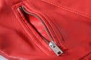 2025 New Women Autumn Winter Faux Soft Leather Jackets Lady White Red Black Green PU Zippers Motorcycle Street Coats with Belt