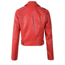 2025 New Women Autumn Winter Faux Soft Leather Jackets Lady White Red Black Green PU Zippers Motorcycle Street Coats with Belt
