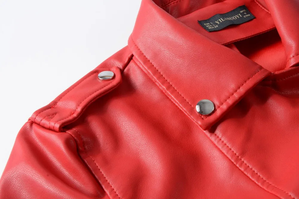 2025 New Women Autumn Winter Faux Soft Leather Jackets Lady White Red Black Green PU Zippers Motorcycle Street Coats with Belt