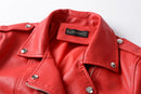 2025 New Women Autumn Winter Faux Soft Leather Jackets Lady White Red Black Green PU Zippers Motorcycle Street Coats with Belt