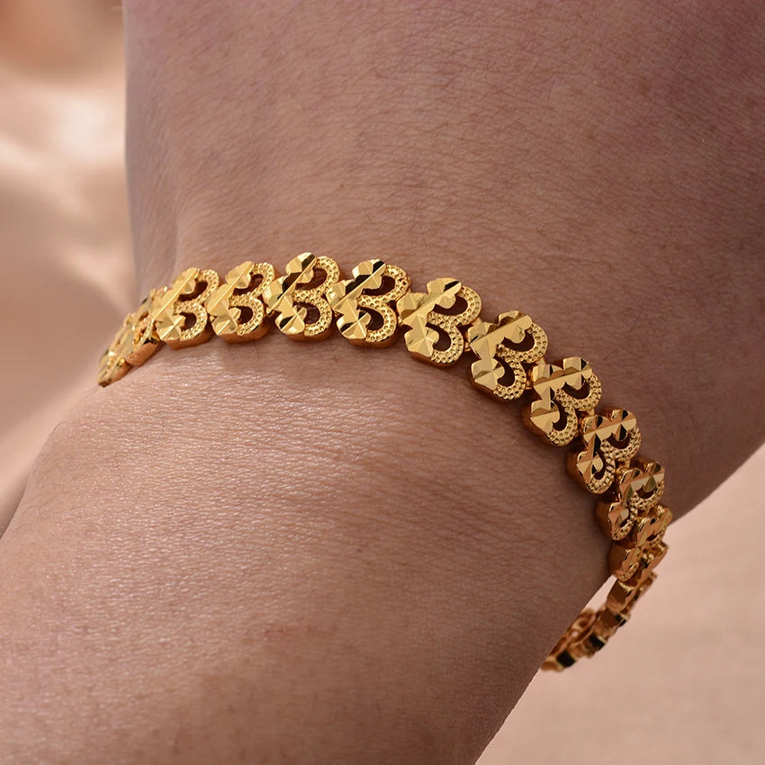 African Nigerian Wedding Gold Color Bangles For Women Girls  Ethiopian Wedding Bracelets Gifts