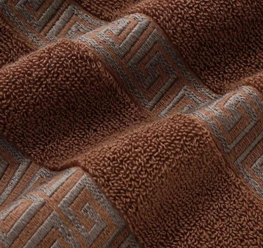 2pcs Black Cotton Towels 34x74cm/70x140cm Embroidered Hotel Bathroom Towels For Adult Quick-Dry Thicken Soft Face Bath Towels