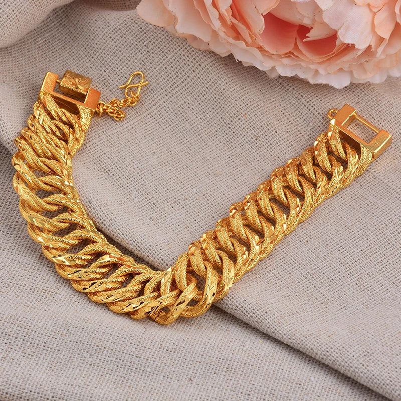 African Nigerian Wedding Gold Color Bangles For Women Girls  Ethiopian Wedding Bracelets Gifts