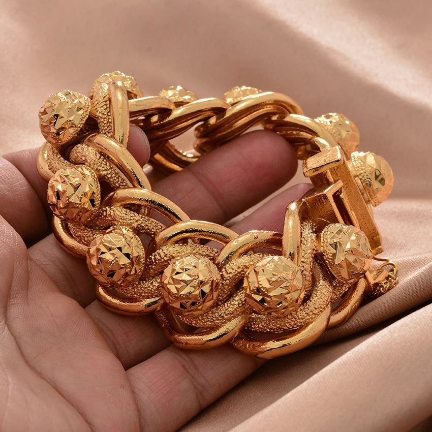 African Nigerian Wedding Gold Color Bangles For Women Girls  Ethiopian Wedding Bracelets Gifts