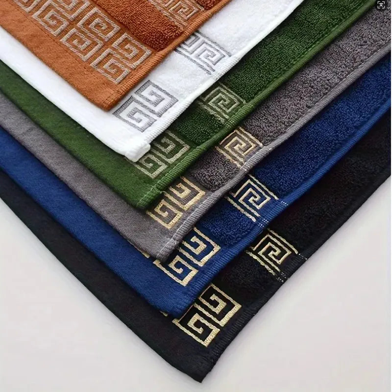 2pcs Black Cotton Towels 34x74cm/70x140cm Embroidered Hotel Bathroom Towels For Adult Quick-Dry Thicken Soft Face Bath Towels