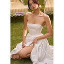 Suninheart Summer Vestidos De Fiesta 2024 New in Elegant Strapless Flare Dress White Sexy Corset Dress Night Party Dresses Women