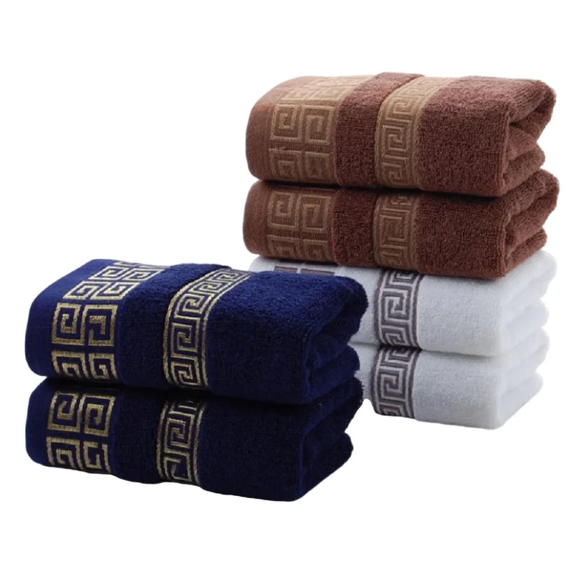 2pcs Black Cotton Towels 34x74cm/70x140cm Embroidered Hotel Bathroom Towels For Adult Quick-Dry Thicken Soft Face Bath Towels
