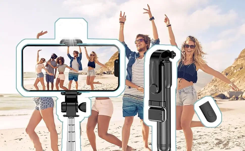 Extendable Selfie Stick Tripod Phone Tripod with,Group Selfies/Live Streaming/Video Recording Compatible with All Cellphones