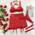 Ellolace Lace Lingeries Sexy Hot Halter Bra Heart g-String Thongs Sissy Erotic Garter Ensemble Exotic Sets Romantic Underwear
