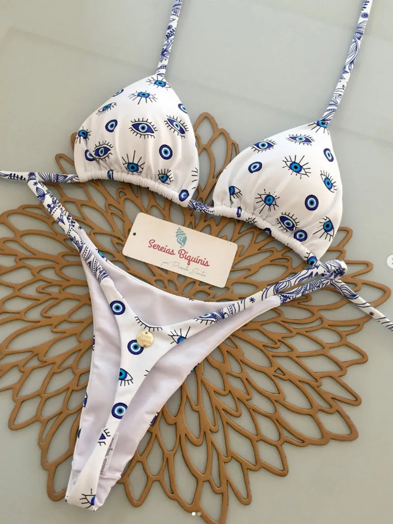 Micro Bikinis 2025 Women Swimsuit New Sexy Swimwear Halter Bikini Set Brazilian Biquini Female Thong Beachwear Party Wear