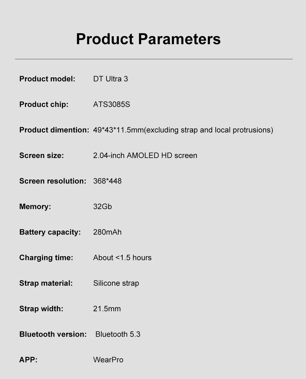 DT Ultra 3 Smartwatch Amoled Screen 4GB MP3 MP4 Player Bluetooth Network Sharing APP Store ChatGPT Smart AI Watch Man Sportwatch