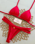 Print Sexy Bikini Sets Halter Lace-up Tops Thongs Beach Style Bathing Suit Y2k Swimsuits Women Beachwear Купальник Женский 2025