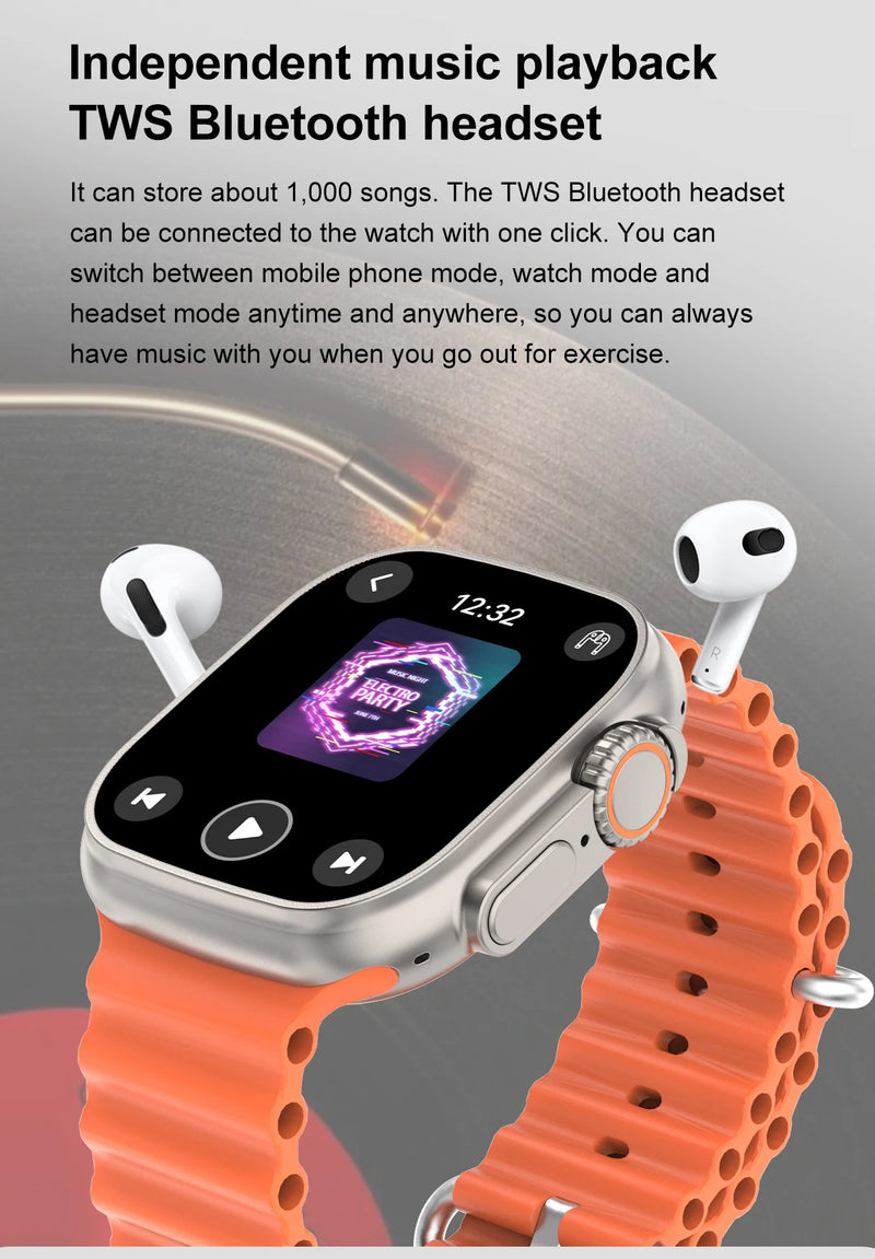 DT Ultra 3 Smartwatch Amoled Screen 4GB MP3 MP4 Player Bluetooth Network Sharing APP Store ChatGPT Smart AI Watch Man Sportwatch