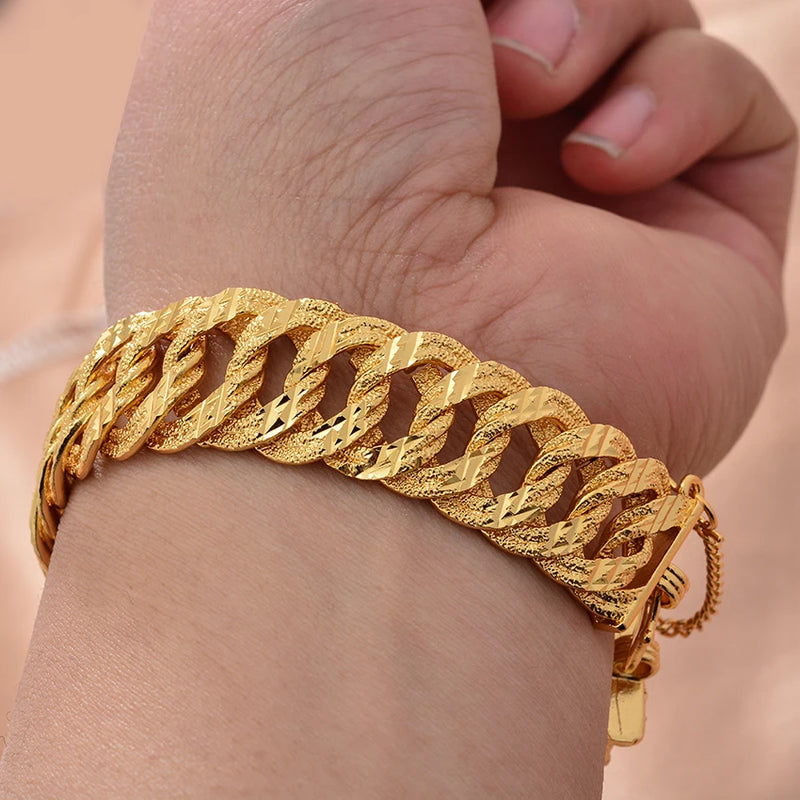 African Nigerian Wedding Gold Color Bangles For Women Girls  Ethiopian Wedding Bracelets Gifts