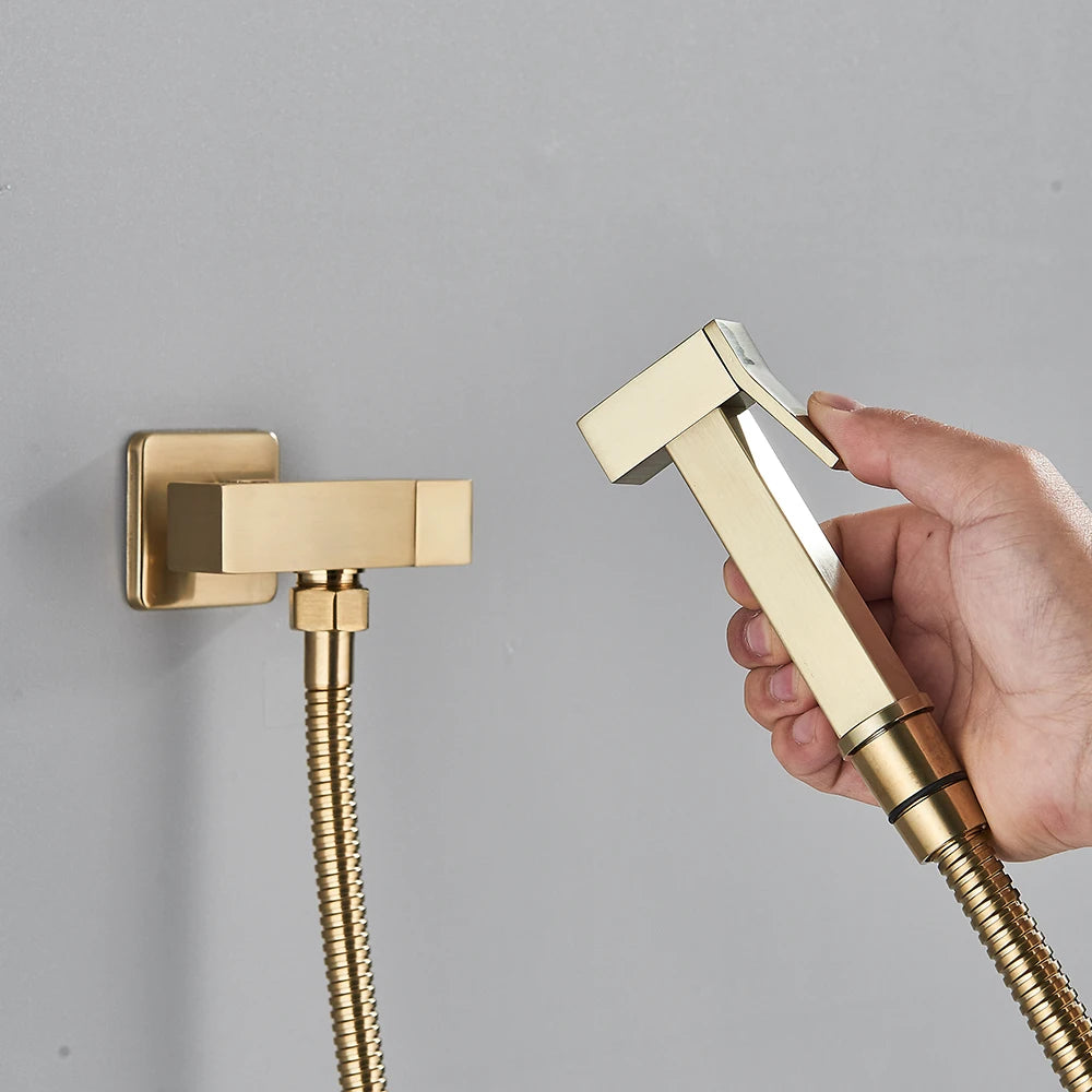 Chrome Handheld Toilet Bidet Faucet Stainless Steel Bidet Shower Hygienic Shower Wall Shower Woman Cleaner Cold Water Only