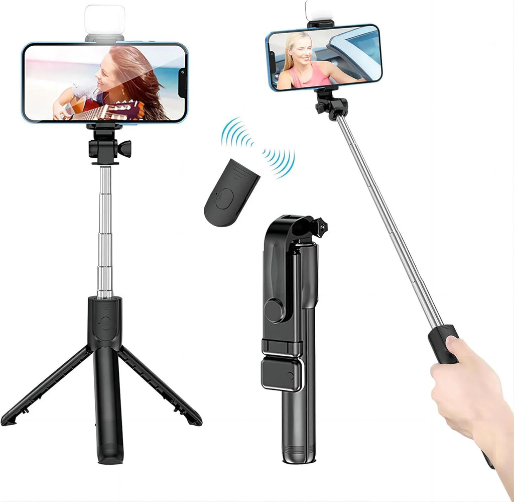 Extendable Selfie Stick Tripod Phone Tripod with,Group Selfies/Live Streaming/Video Recording Compatible with All Cellphones