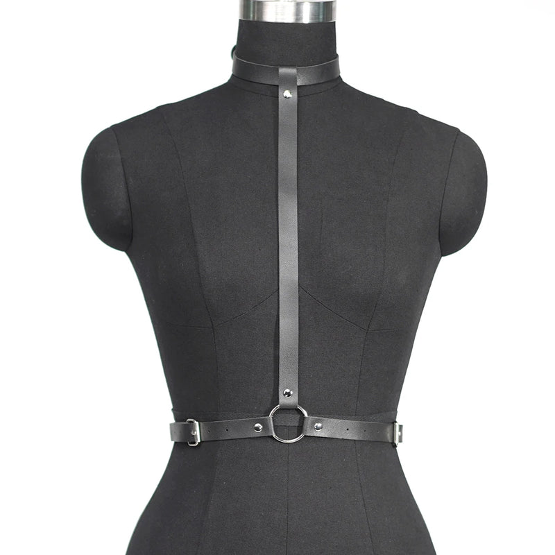 Women Sexy Harness Belt Pu Leather Lingerie Harness Corset Bondage Lingerie Goth Fetish Clothing Festival Rave Outfit