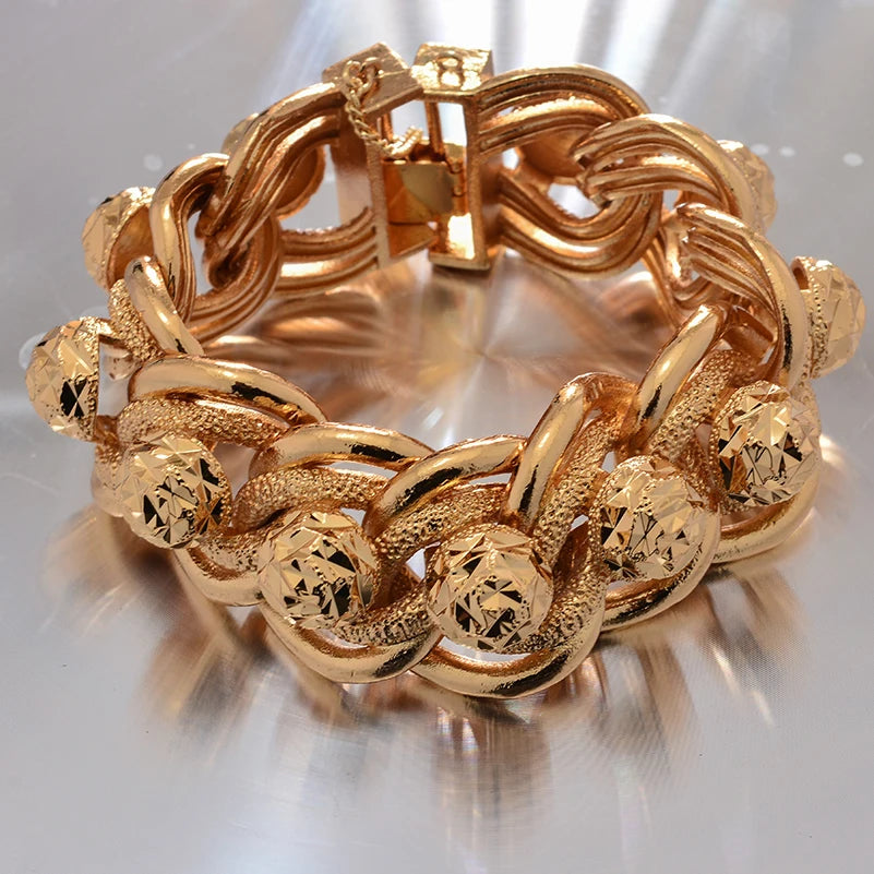 African Nigerian Wedding Gold Color Bangles For Women Girls  Ethiopian Wedding Bracelets Gifts