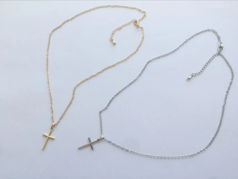 New Crystal Christian Jesus Cross Pendant Necklaces Women Fashion Gold Silver Color Clavicle Chain Necklace Collar Jewelry Gift