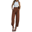 FD1541 Women's Fashionable Elegant Solid Color Loose-Fit High-Waisted Nine-Point Suit Pants New Arrival Spring Autumn 2024