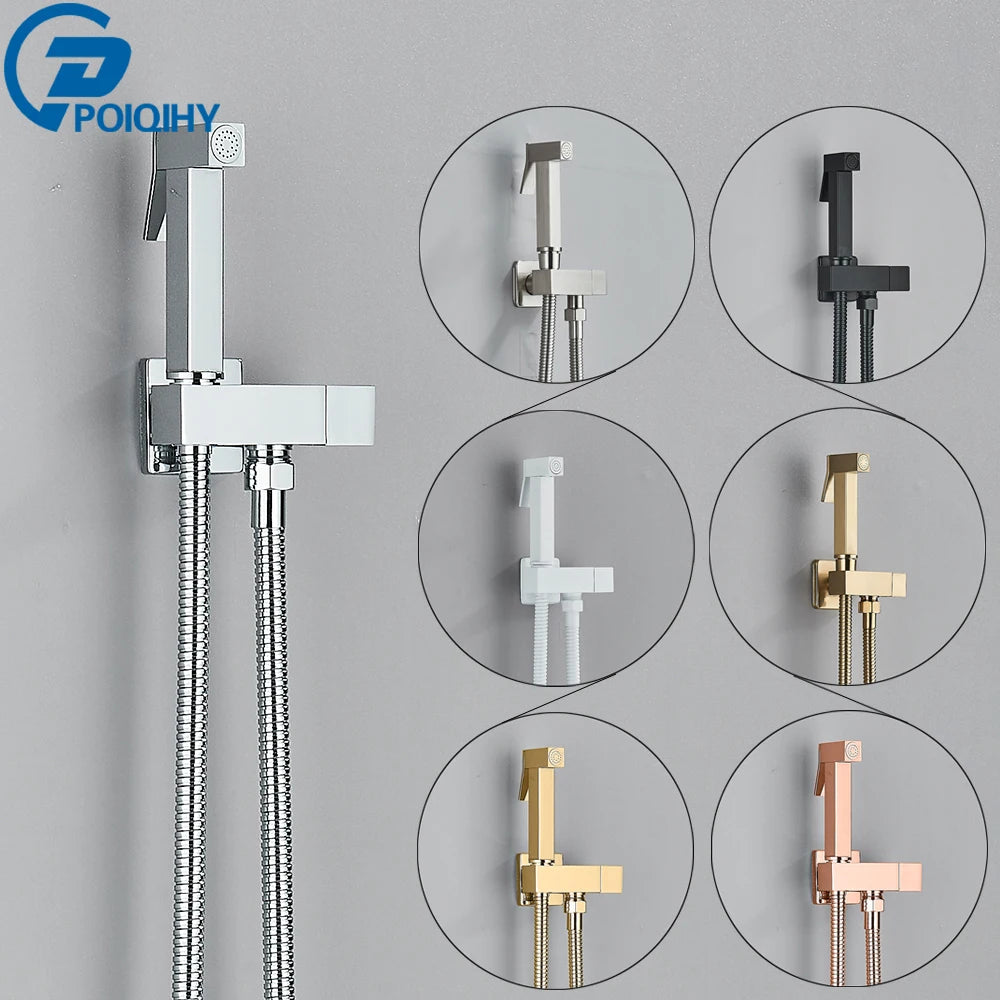 Chrome Handheld Toilet Bidet Faucet Stainless Steel Bidet Shower Hygienic Shower Wall Shower Woman Cleaner Cold Water Only