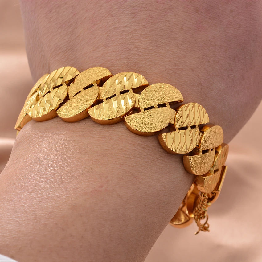 African Nigerian Wedding Gold Color Bangles For Women Girls  Ethiopian Wedding Bracelets Gifts