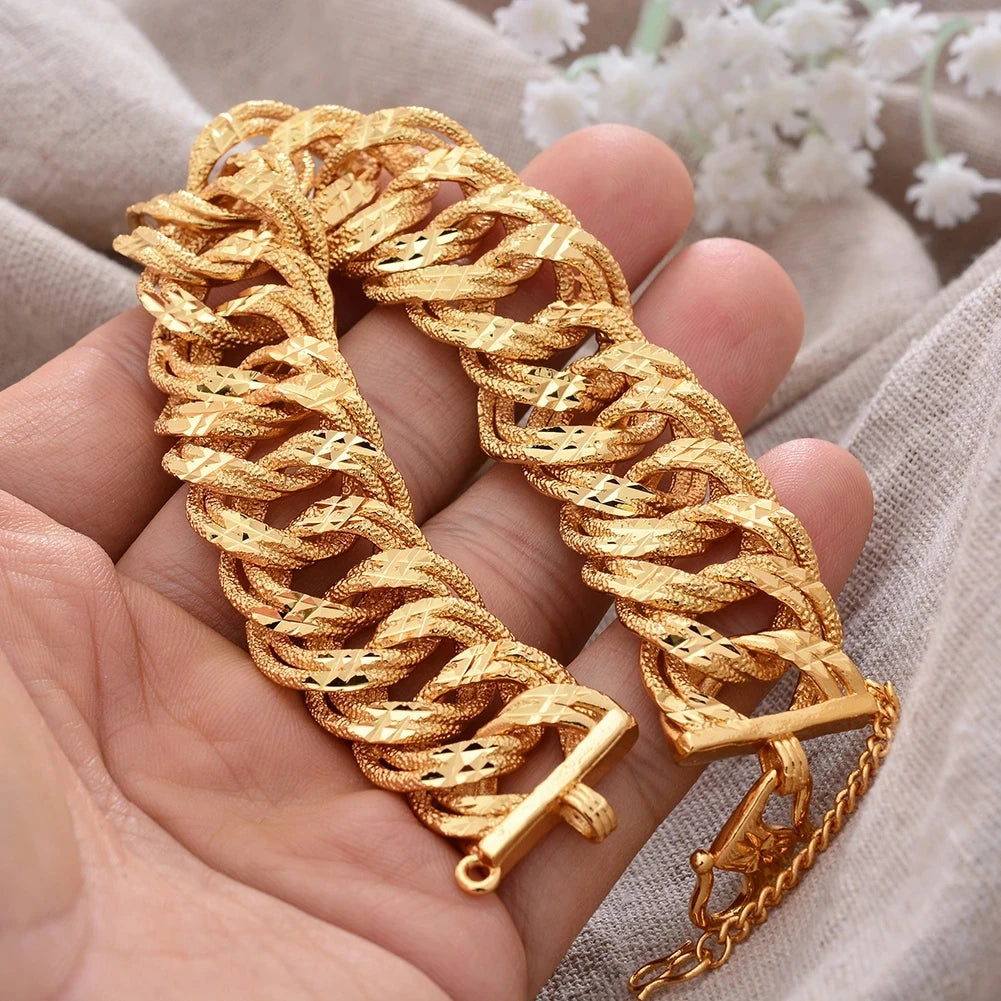 African Nigerian Wedding Gold Color Bangles For Women Girls  Ethiopian Wedding Bracelets Gifts