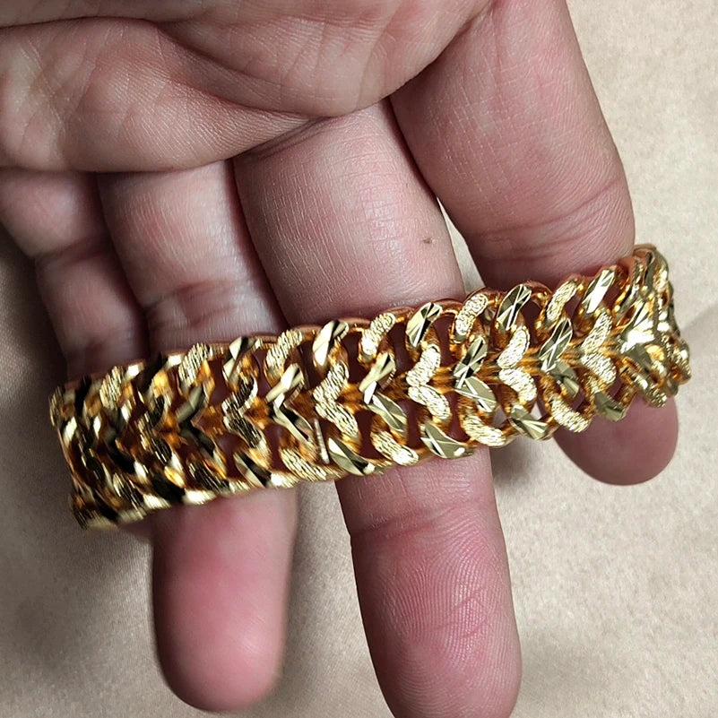 African Nigerian Wedding Gold Color Bangles For Women Girls  Ethiopian Wedding Bracelets Gifts