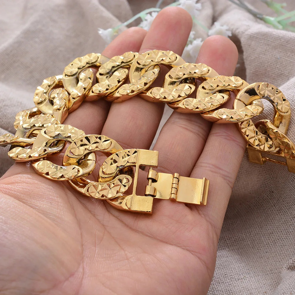 African Nigerian Wedding Gold Color Bangles For Women Girls  Ethiopian Wedding Bracelets Gifts