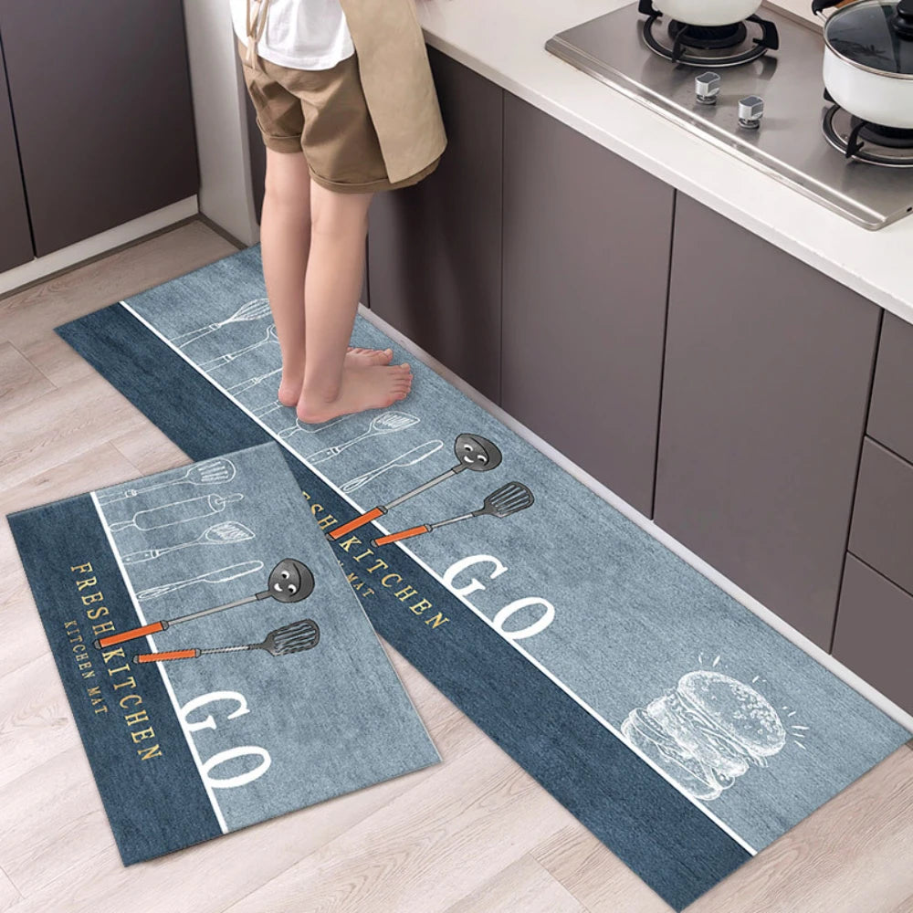 VIKAMA Lovely Cartoon Decoration Kitchen Carpet Anti-Skid Quick-Drying Diatom Mud Pad Oil Absorption Dirt Resistance