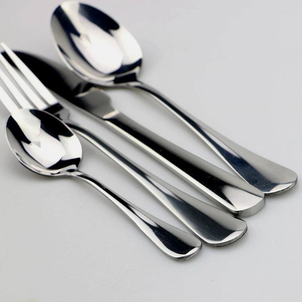 JANKNG Stainless Steel Dinnerware Set Rainbow Colorful Cutlery Dishwasher Safe Dinner Western Tableware Kitchen Accessories