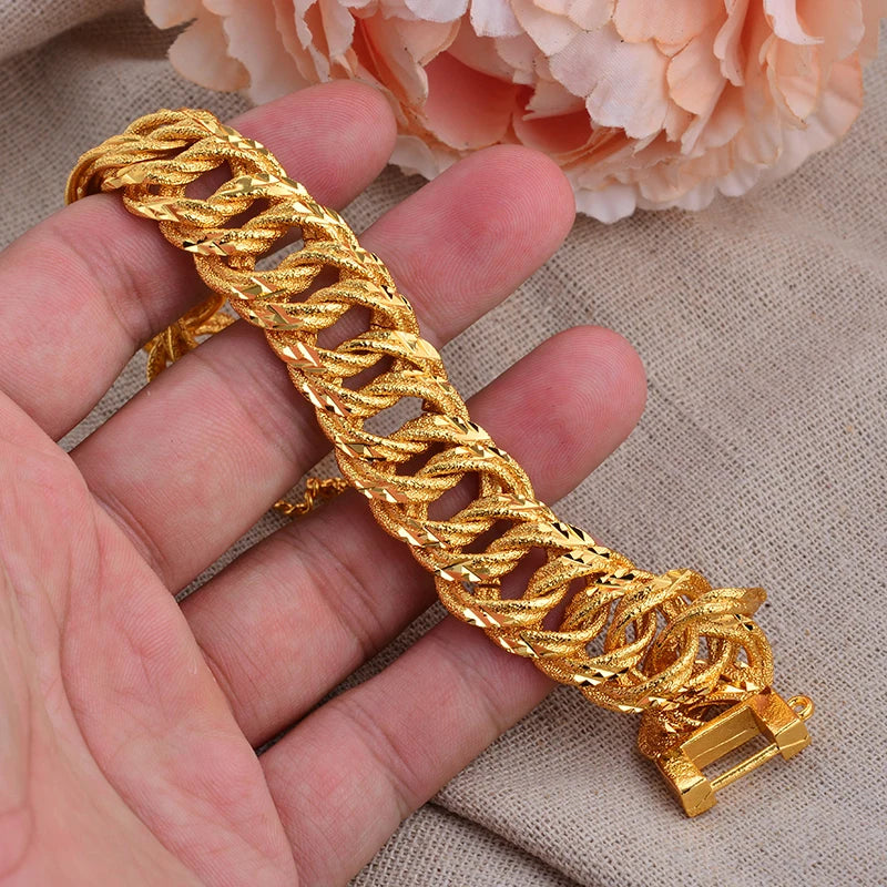 African Nigerian Wedding Gold Color Bangles For Women Girls  Ethiopian Wedding Bracelets Gifts