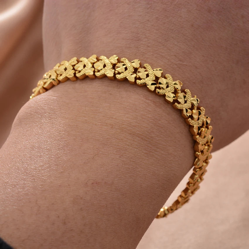 African Nigerian Wedding Gold Color Bangles For Women Girls  Ethiopian Wedding Bracelets Gifts