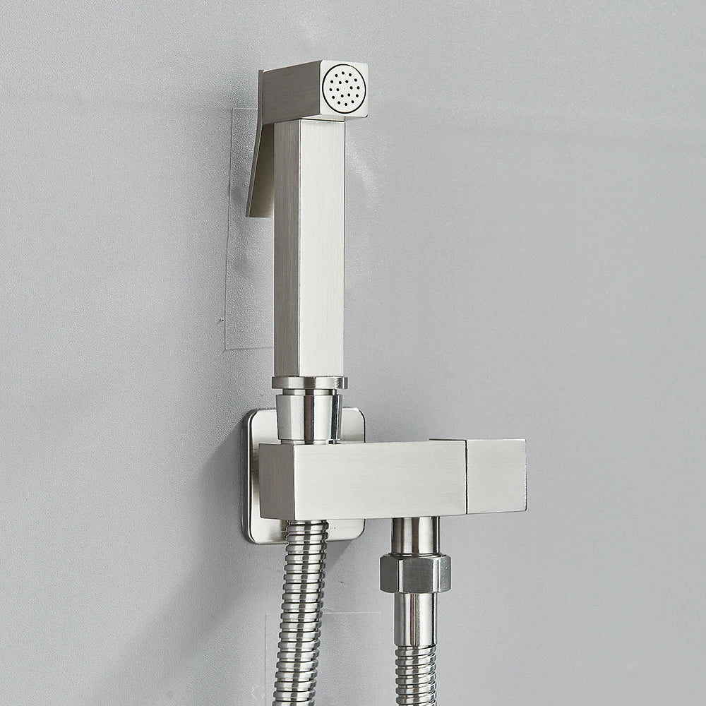Chrome Handheld Toilet Bidet Faucet Stainless Steel Bidet Shower Hygienic Shower Wall Shower Woman Cleaner Cold Water Only