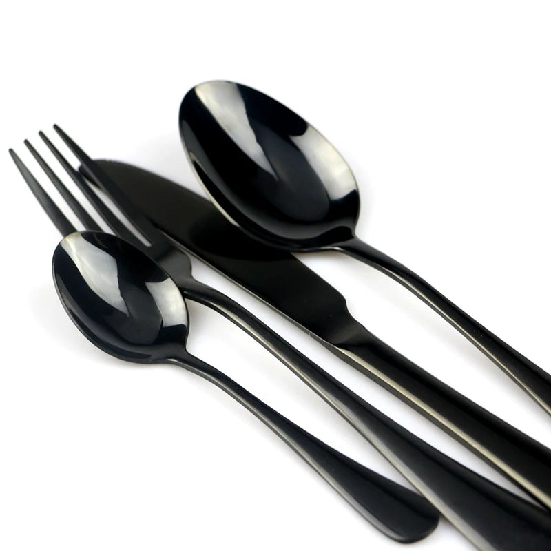 JANKNG Stainless Steel Dinnerware Set Rainbow Colorful Cutlery Dishwasher Safe Dinner Western Tableware Kitchen Accessories