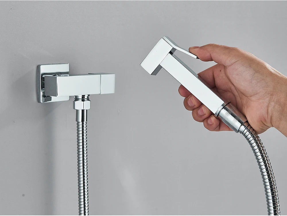 Chrome Handheld Toilet Bidet Faucet Stainless Steel Bidet Shower Hygienic Shower Wall Shower Woman Cleaner Cold Water Only