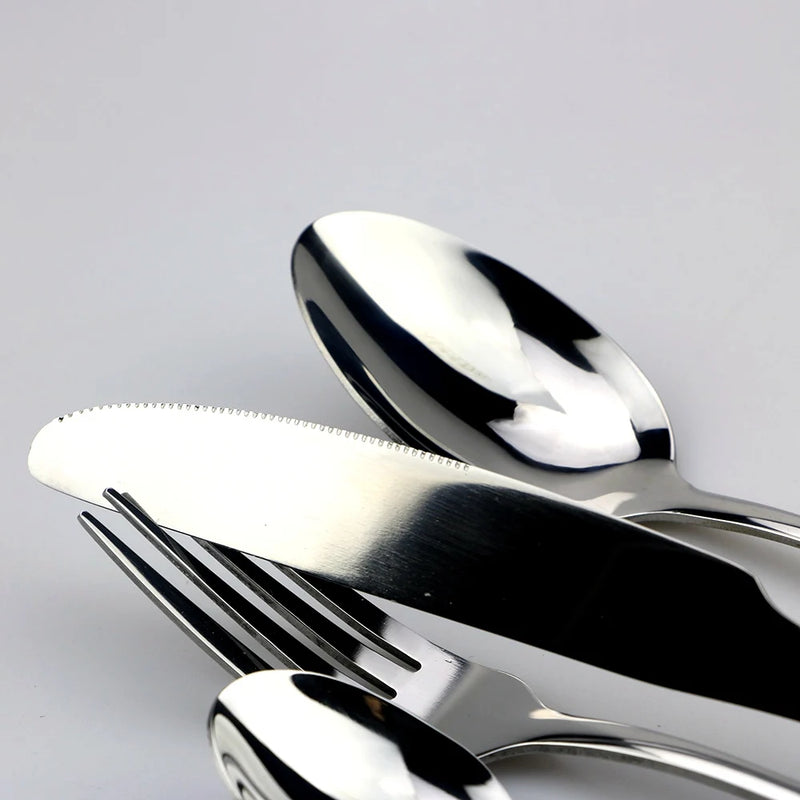 JANKNG Stainless Steel Dinnerware Set Rainbow Colorful Cutlery Dishwasher Safe Dinner Western Tableware Kitchen Accessories