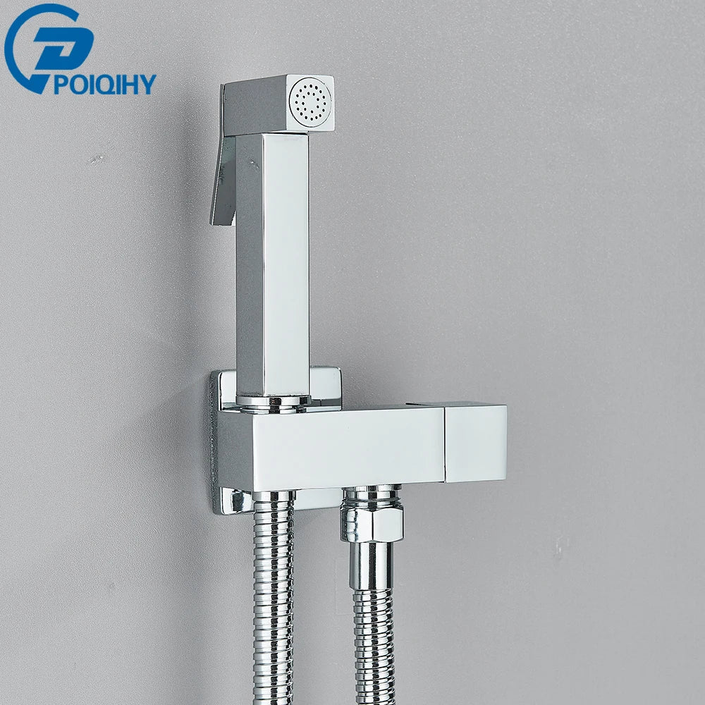 Chrome Handheld Toilet Bidet Faucet Stainless Steel Bidet Shower Hygienic Shower Wall Shower Woman Cleaner Cold Water Only