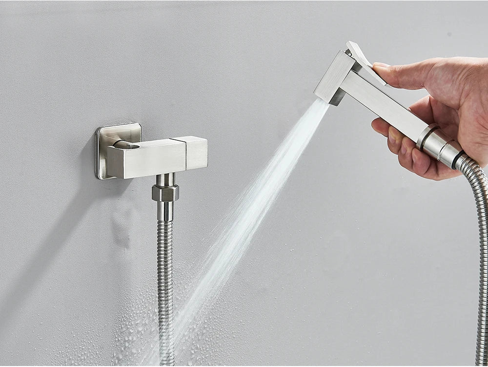 Chrome Handheld Toilet Bidet Faucet Stainless Steel Bidet Shower Hygienic Shower Wall Shower Woman Cleaner Cold Water Only