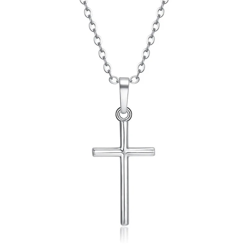 New Crystal Christian Jesus Cross Pendant Necklaces Women Fashion Gold Silver Color Clavicle Chain Necklace Collar Jewelry Gift
