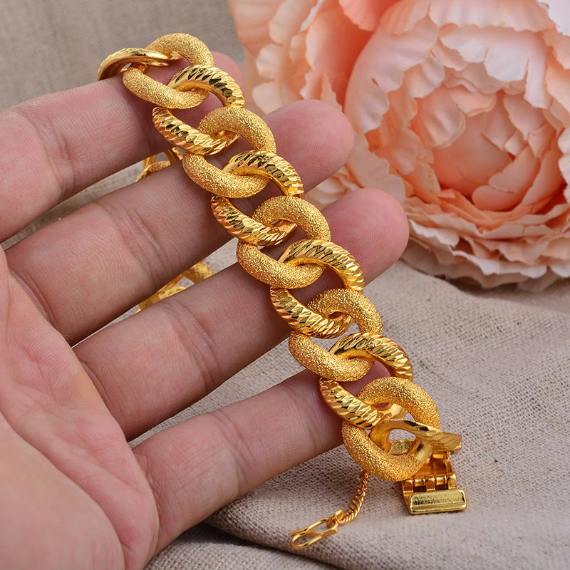 African Nigerian Wedding Gold Color Bangles For Women Girls  Ethiopian Wedding Bracelets Gifts