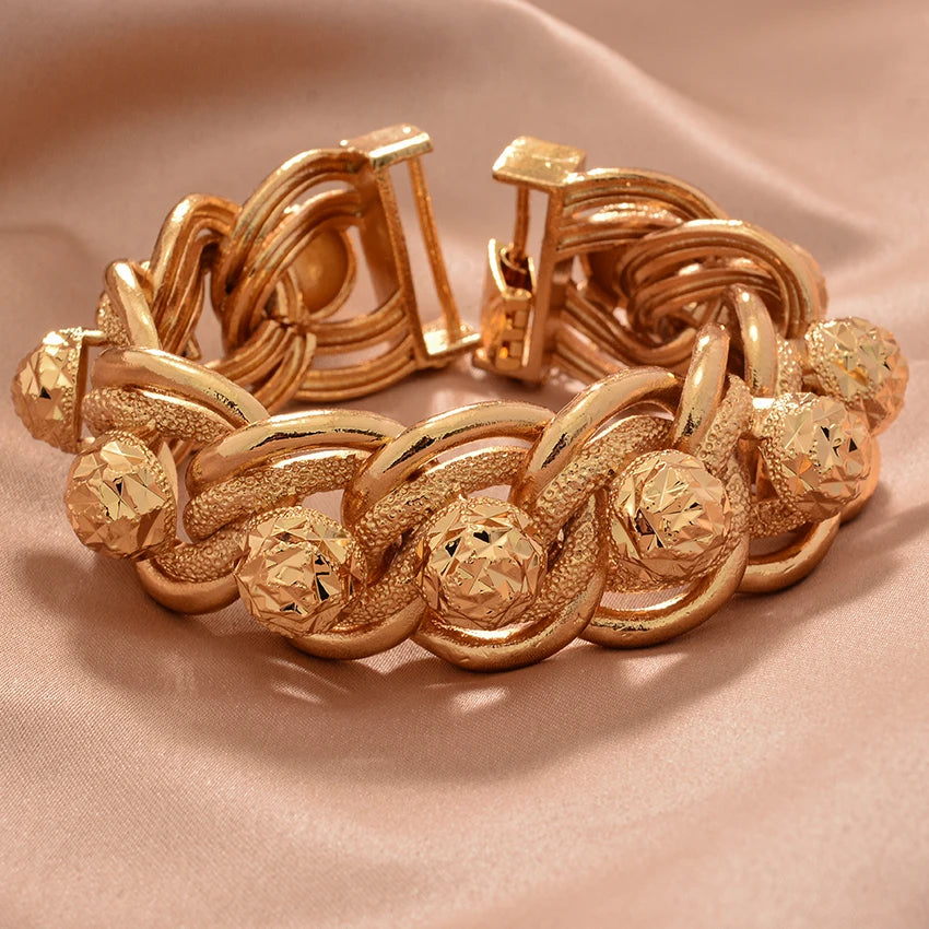 African Nigerian Wedding Gold Color Bangles For Women Girls  Ethiopian Wedding Bracelets Gifts