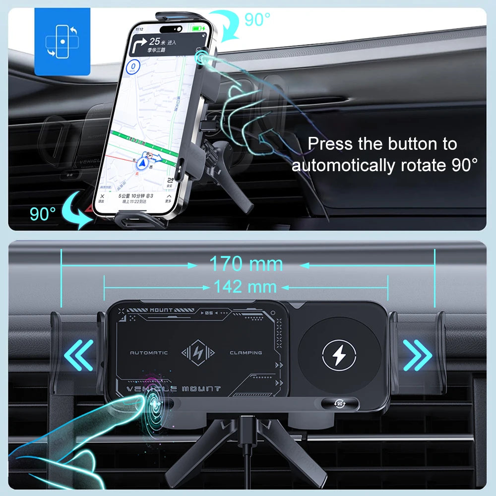 Wireless Charger For Samsung Dual Coil Fold Screen Car Wireless Charger For Samsung Galaxy Z Fold Flip 6 5 4 3 Charging Station