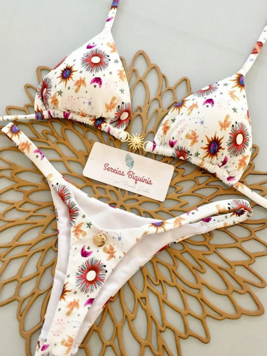 Micro Bikinis 2025 Women Swimsuit New Sexy Swimwear Halter Bikini Set Brazilian Biquini Female Thong Beachwear Party Wear