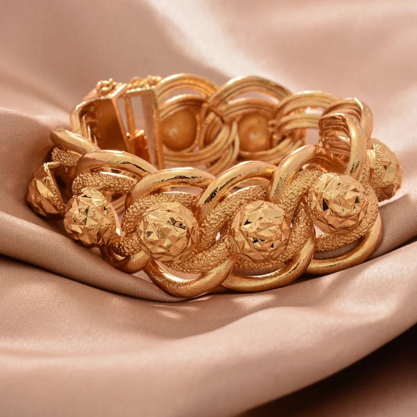 African Nigerian Wedding Gold Color Bangles For Women Girls  Ethiopian Wedding Bracelets Gifts