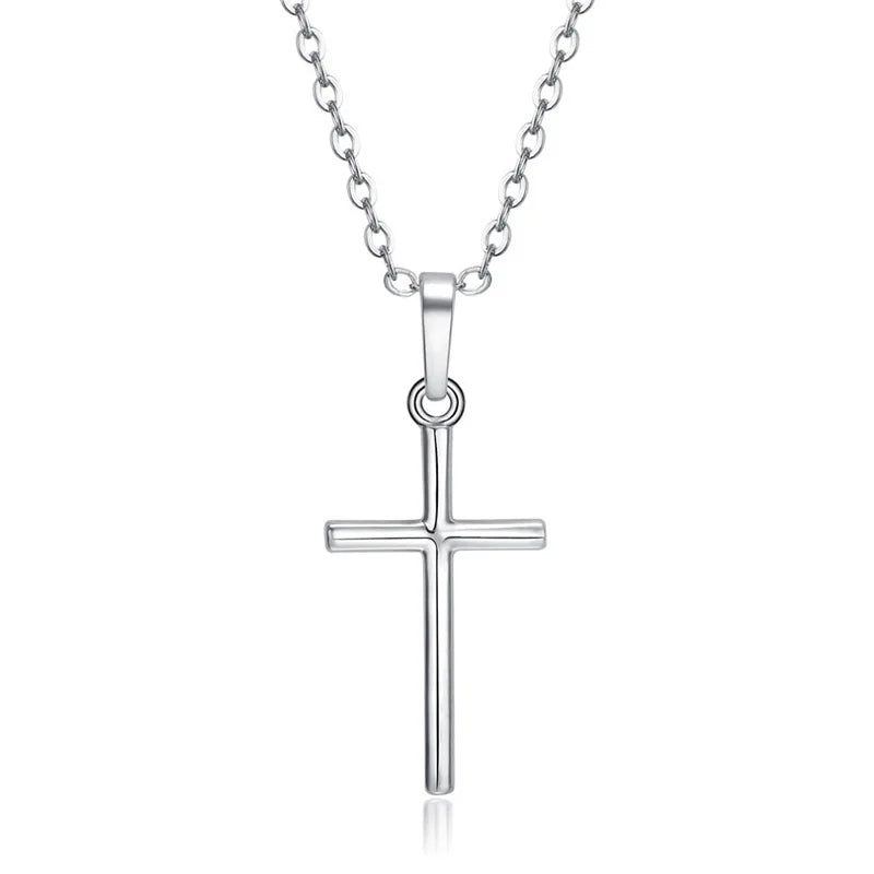 New Crystal Christian Jesus Cross Pendant Necklaces Women Fashion Gold Silver Color Clavicle Chain Necklace Collar Jewelry Gift