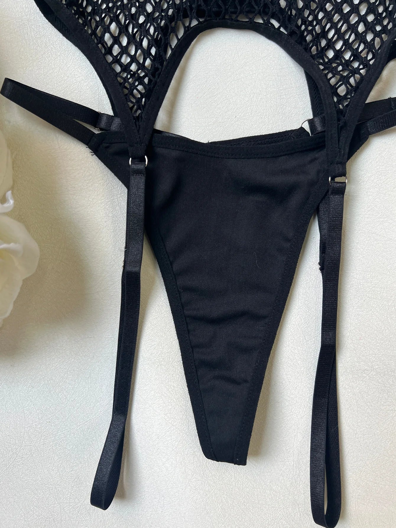 Ellolace Fishnet Erotic Lingerie Ultra Sexy Crotchless Daring Erotic Costume Mesh Transparent Bra Onlyfans Outfits Uncensored