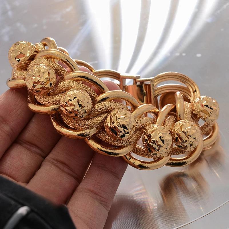 African Nigerian Wedding Gold Color Bangles For Women Girls  Ethiopian Wedding Bracelets Gifts