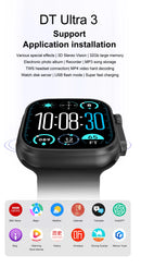 DT Ultra 3 Smartwatch Amoled Screen 4GB MP3 MP4 Player Bluetooth Network Sharing APP Store ChatGPT Smart AI Watch Man Sportwatch